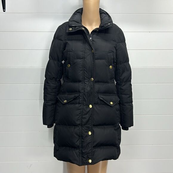 J. Crew black long puffer jacket, xs - Picture 1 of 8